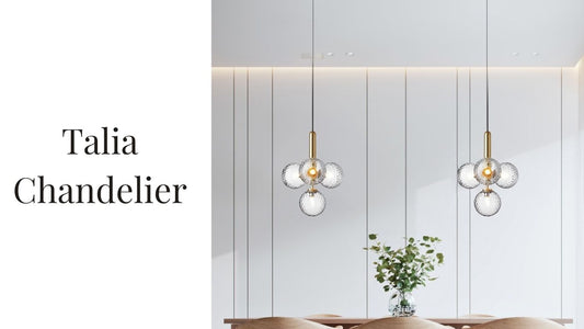 talia chandelier on above a dining table