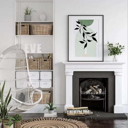 Sage Green Leaves Canvas Wall Art - Decorstly