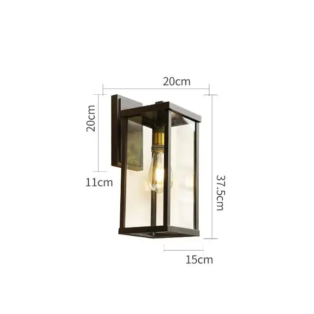 Black Waterproof Outdoor Wall Light - Decorstly