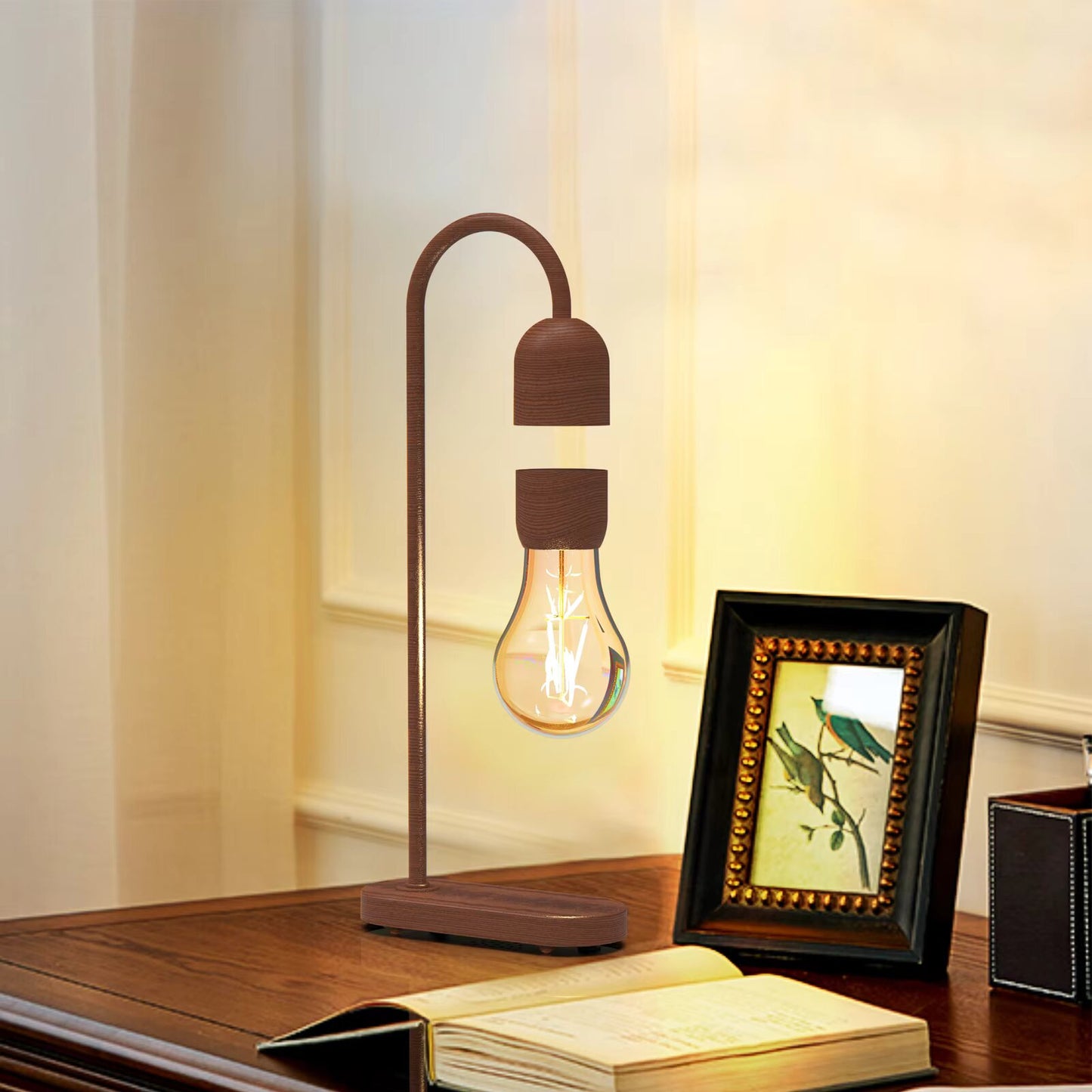 Levitating Bulb Moon Table Lamp