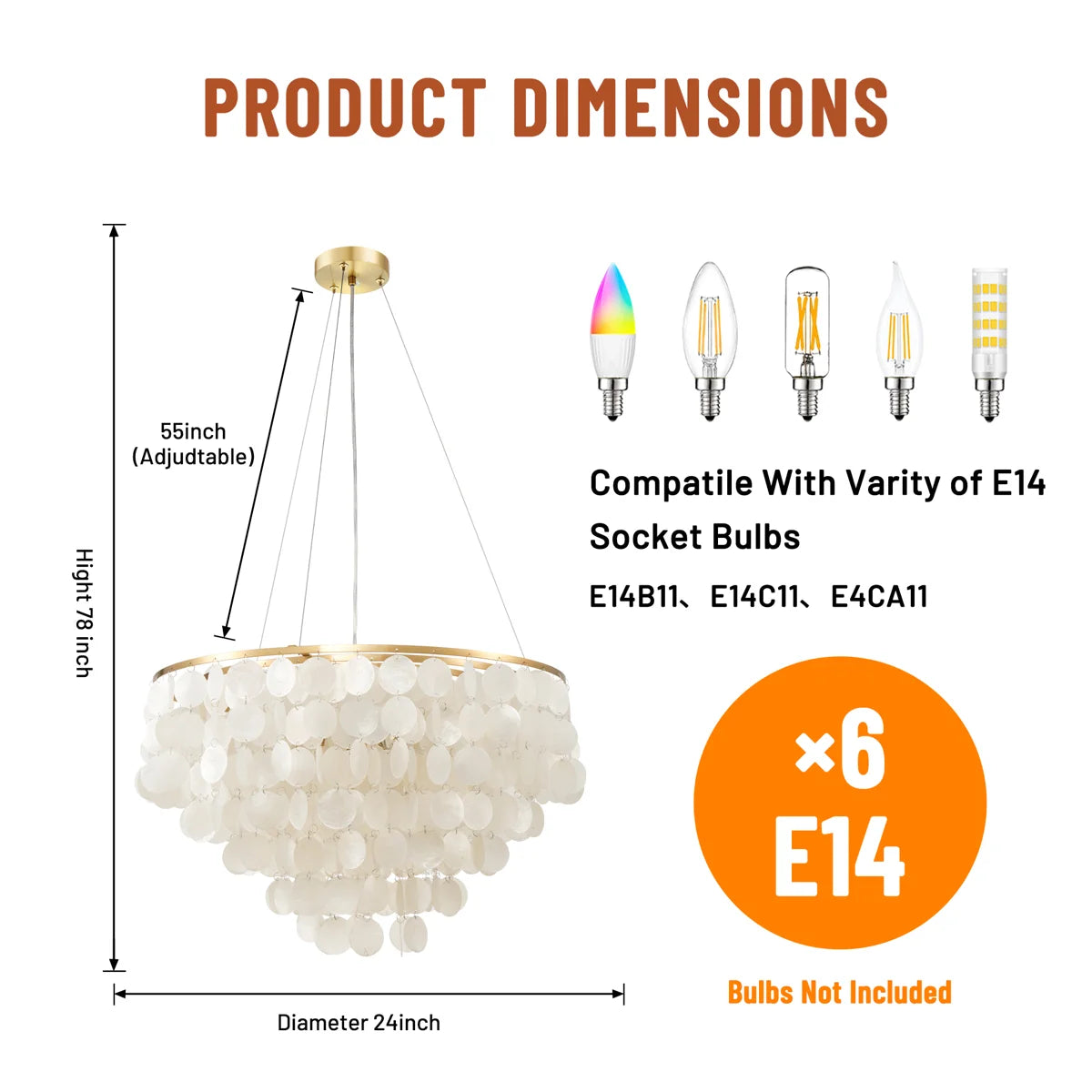 Mediterranean Round Shell Chandelier