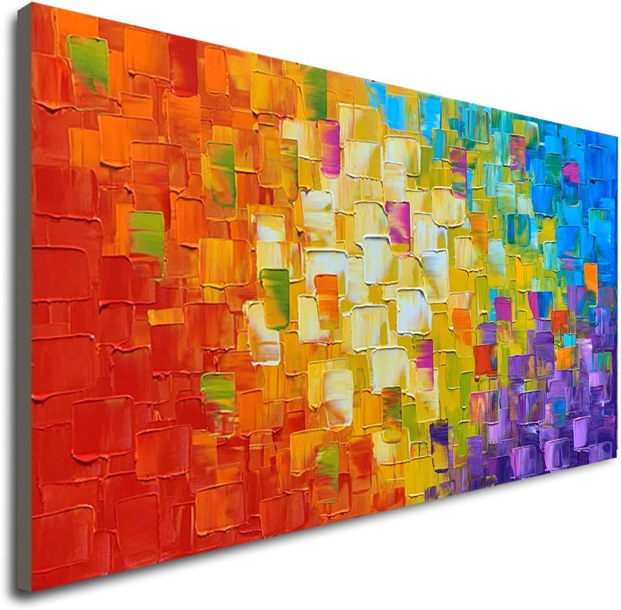 Abstract Colorful Textured Oil Painting