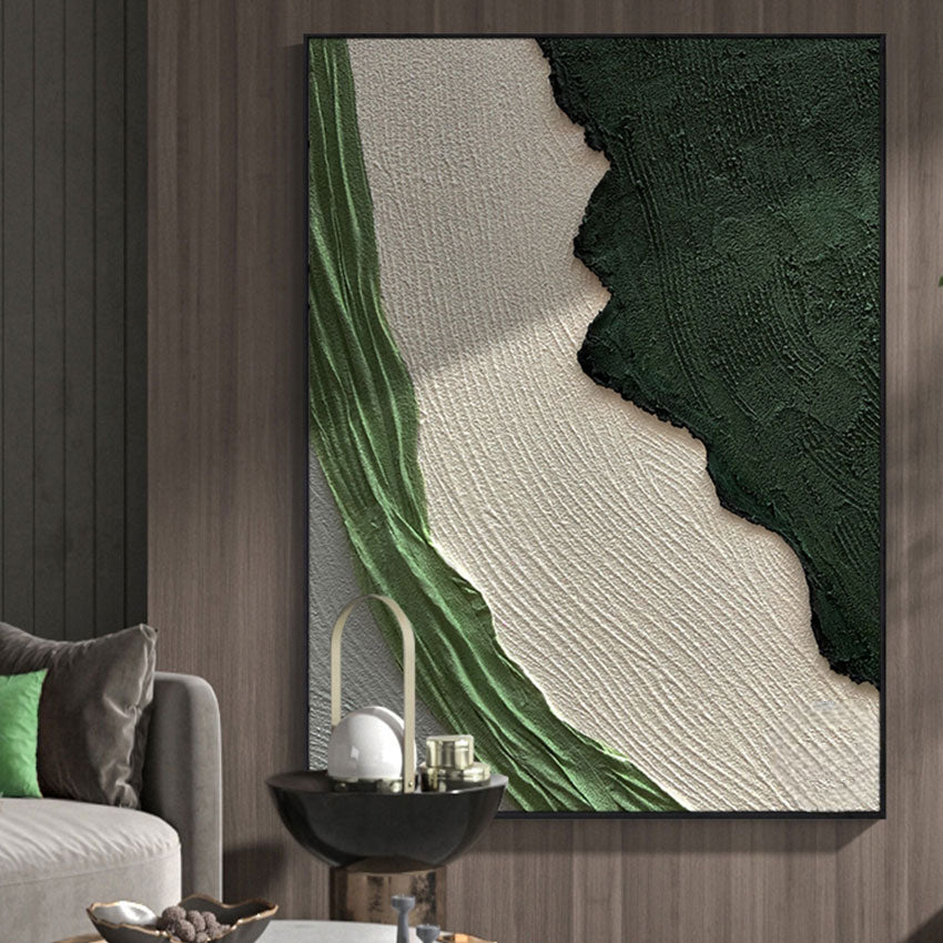 Abstract Aesthetic Green White Wall Art
