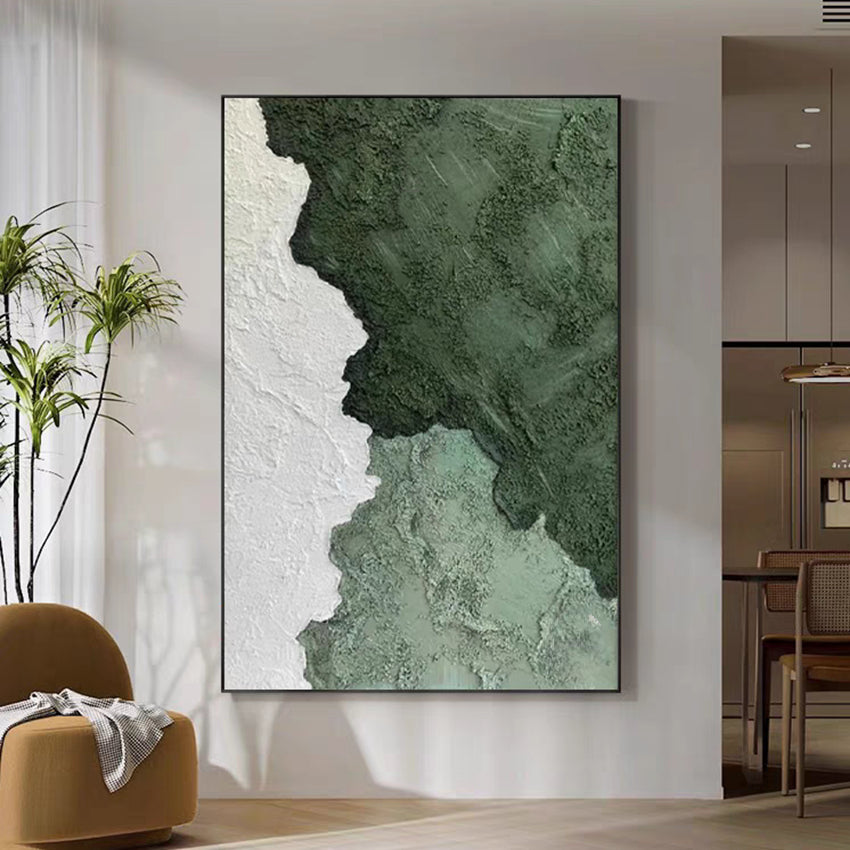 Abstract Aesthetic Green White Wall Art