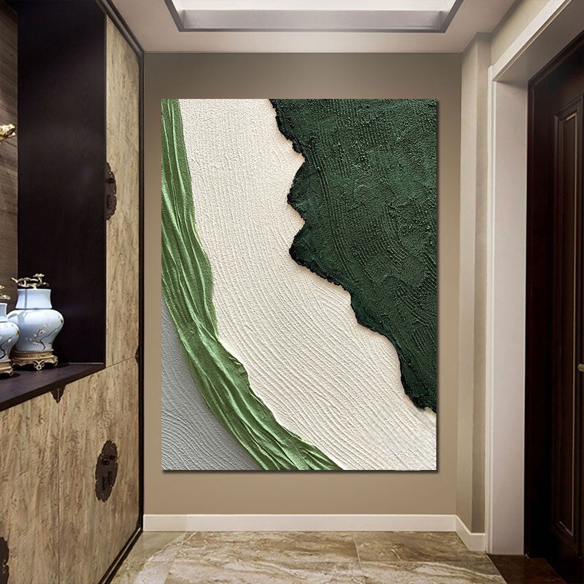 Abstract Aesthetic Green White Wall Art