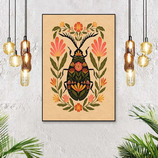 Abstract Flower Snake Canvas Wall Art - Decorstly