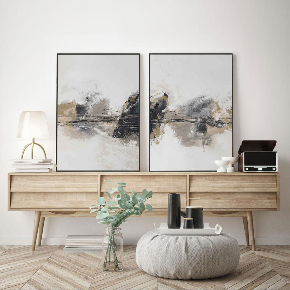 Abstract Mountain Lake Wall Art