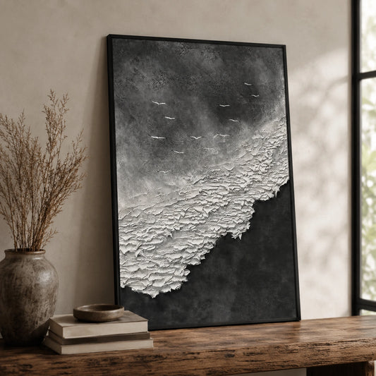 Abstract Black White Canvas Art