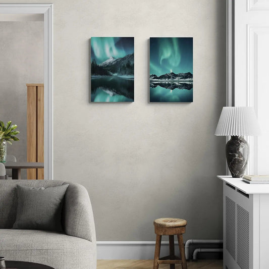Aurora Lake Borealis Canvas Art - Decorstly