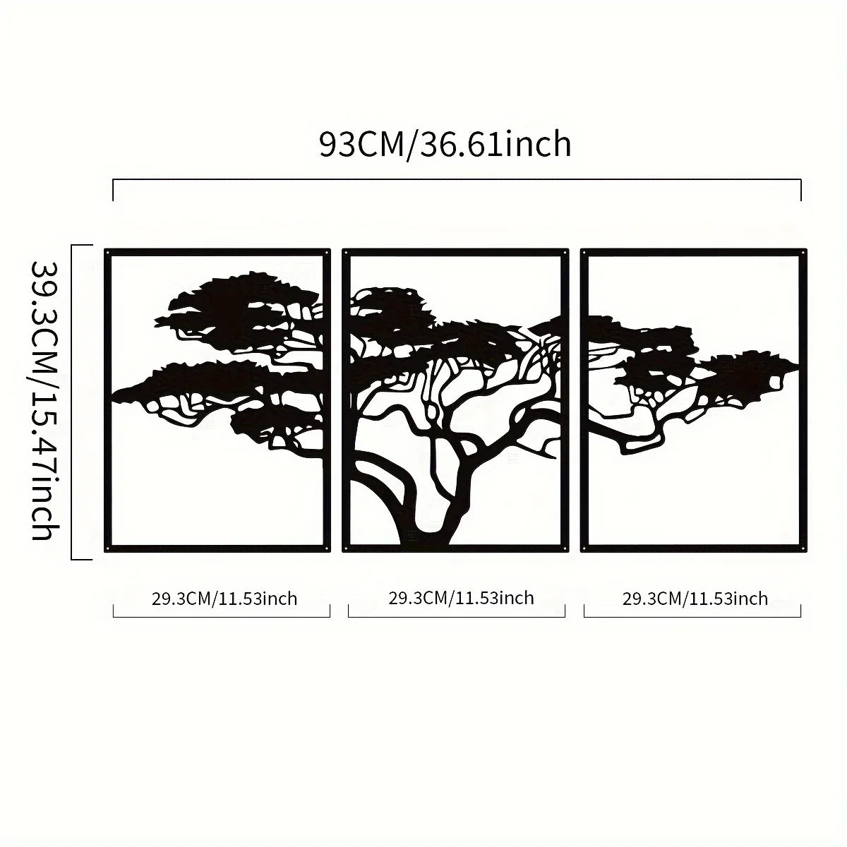 Black Tree Metal Wall Art