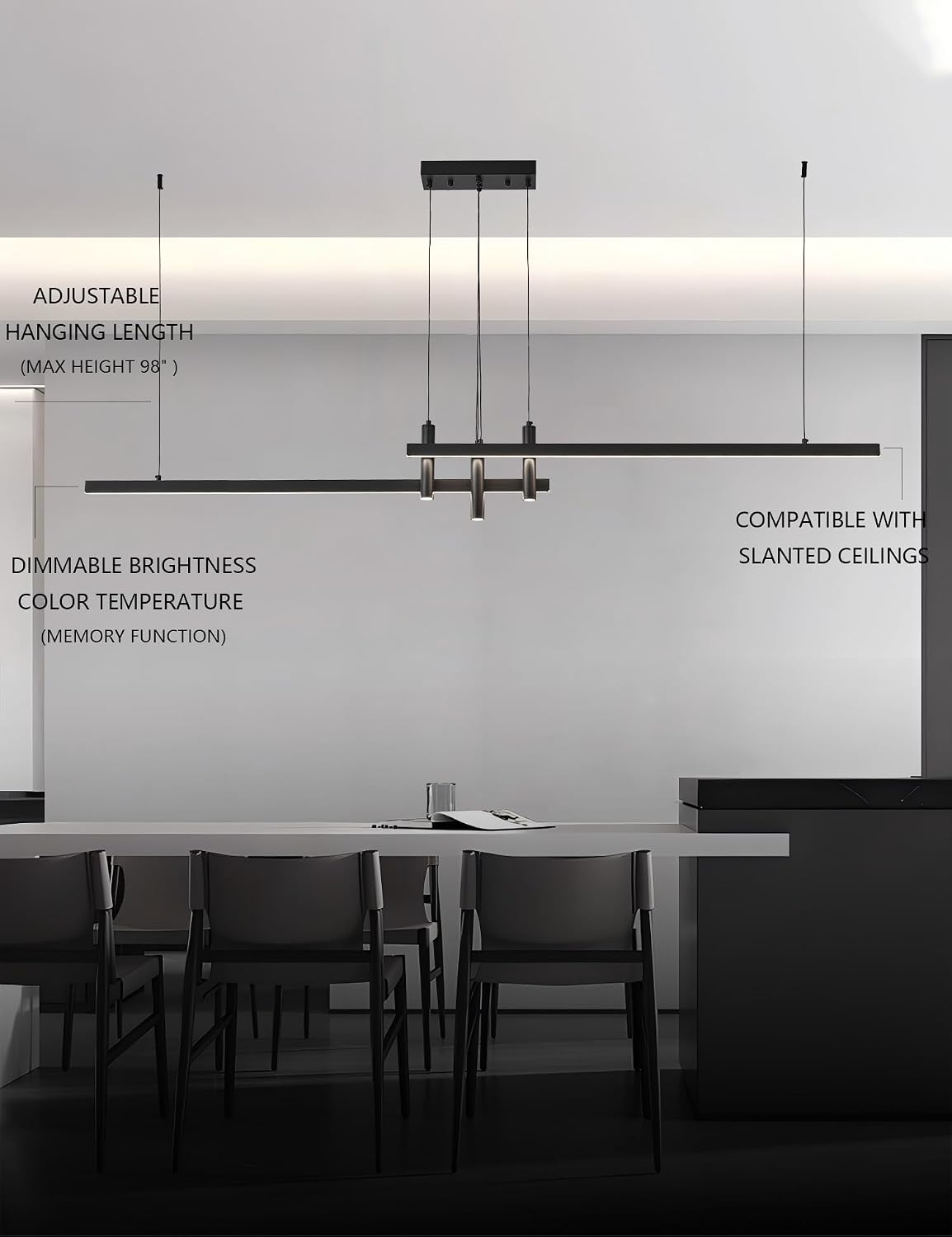 Black Linear Chandelier