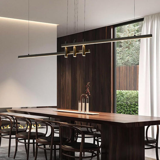 Black Linear Strips Chandelier