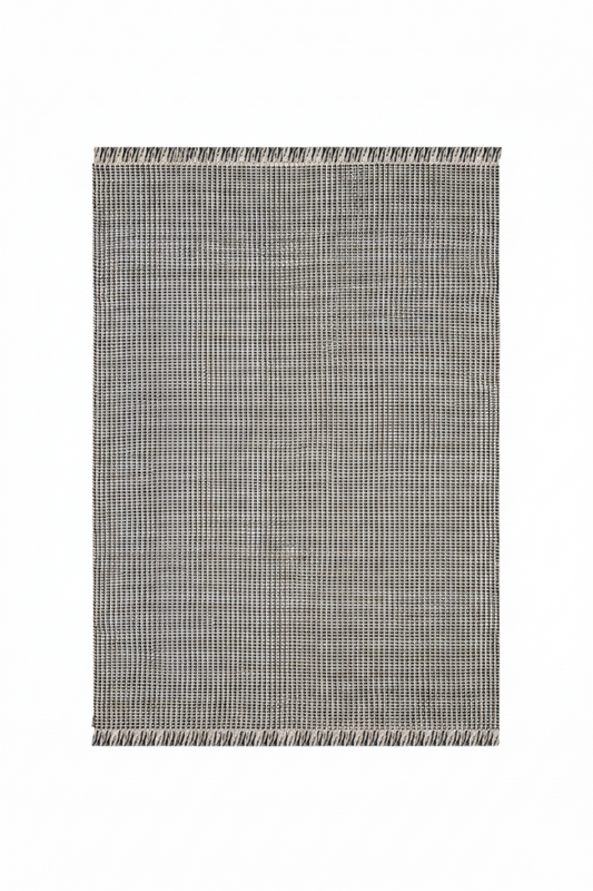Textured gray rug on a white background