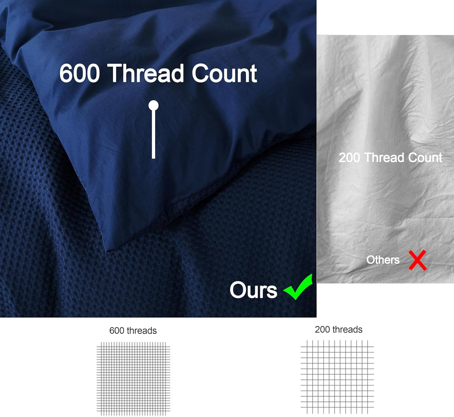 Navy Egyptian Cotton Duvet Cover Set