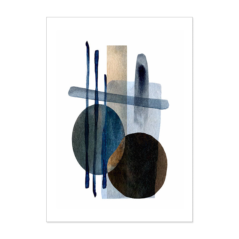 Abstract Blue Geometric Canvas Art
