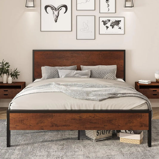 Classic Metal Platform Bed Frame - Decorstly
