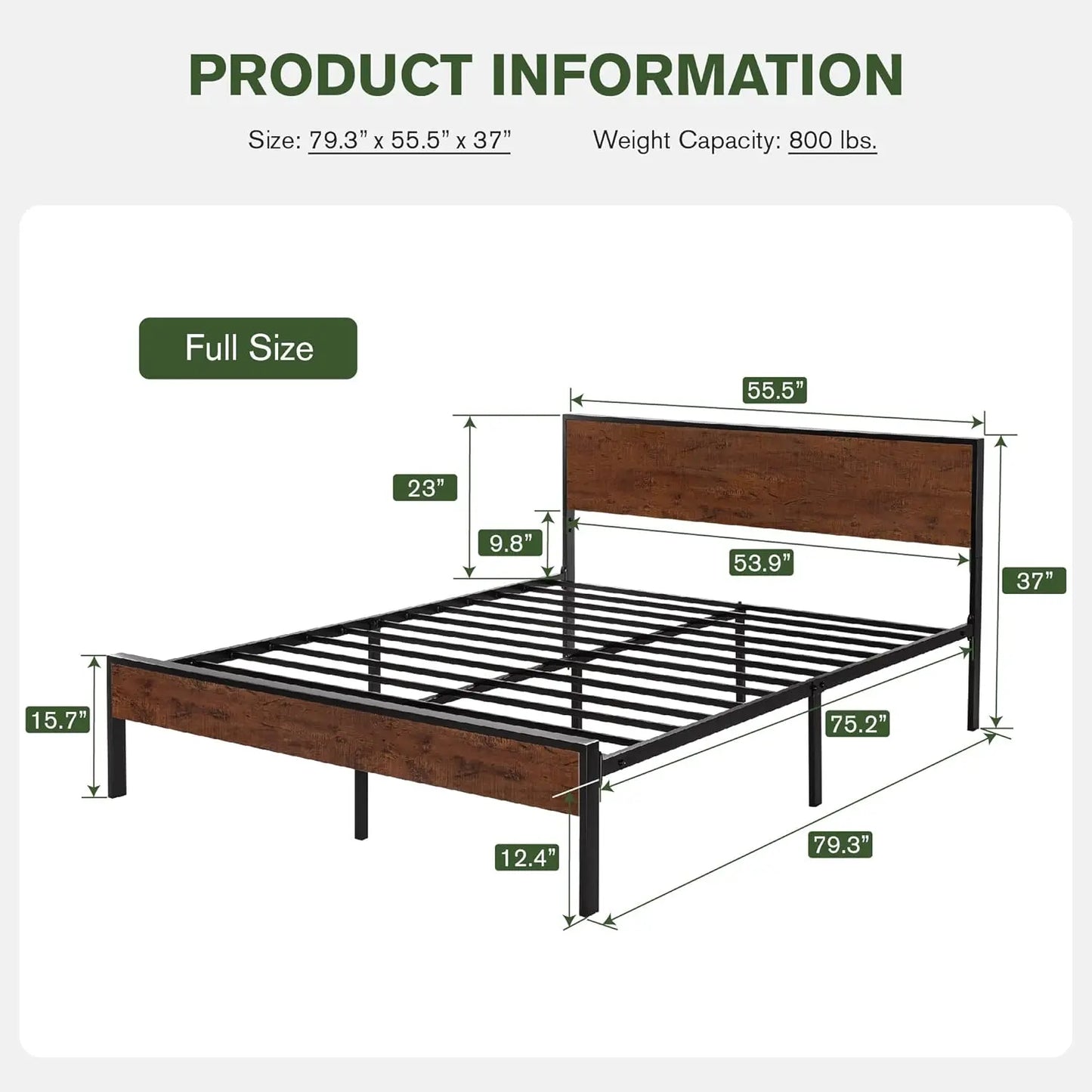 Classic Metal Platform Bed Frame - Decorstly