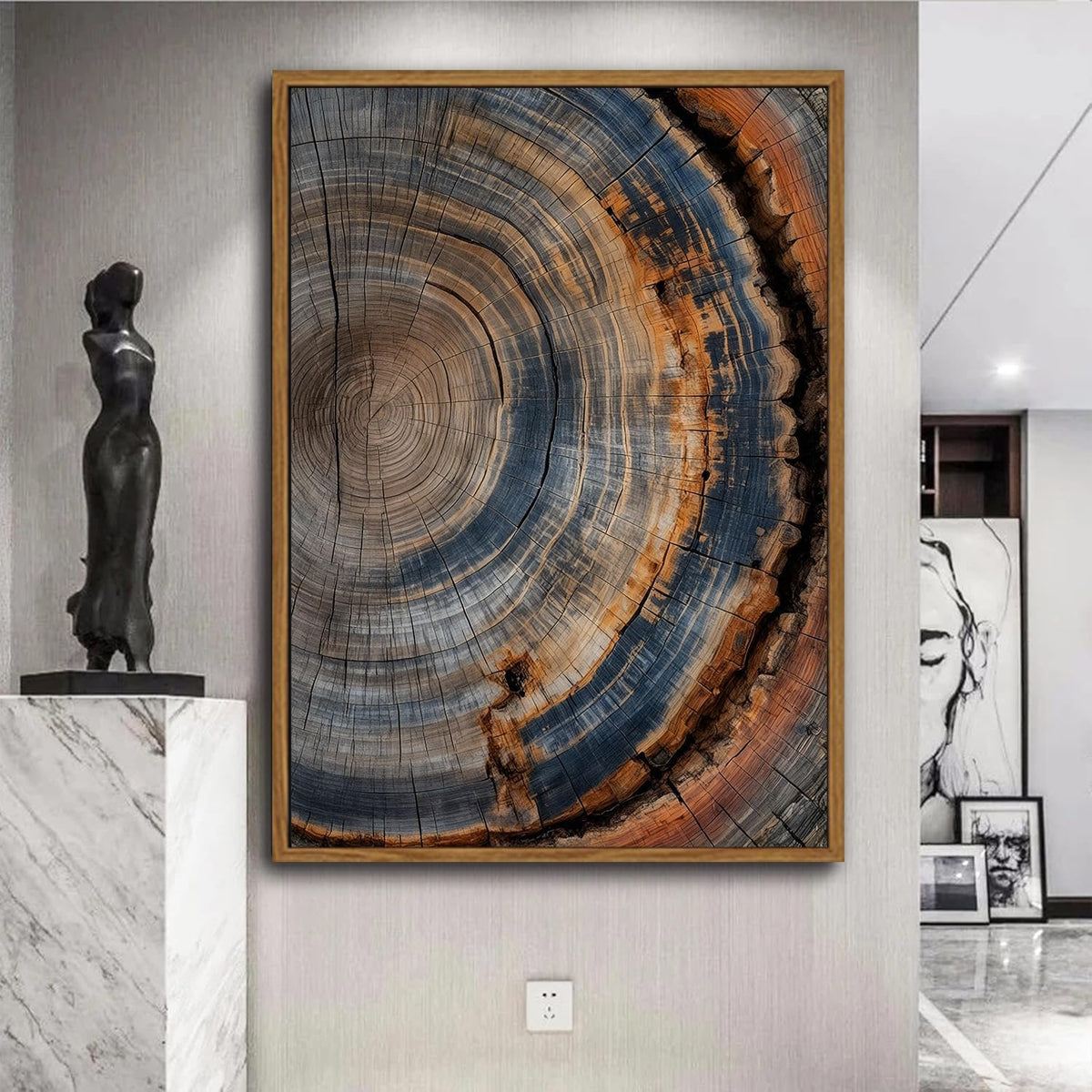 Colored Tree Ring Canvas Art