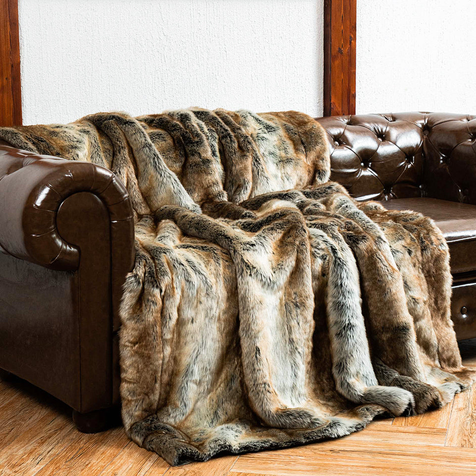Plaid Faux Fur Blanket