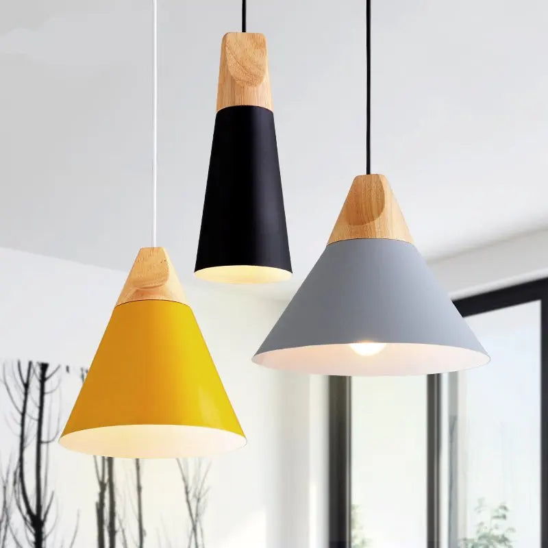 Colorful Wood Pendant Light