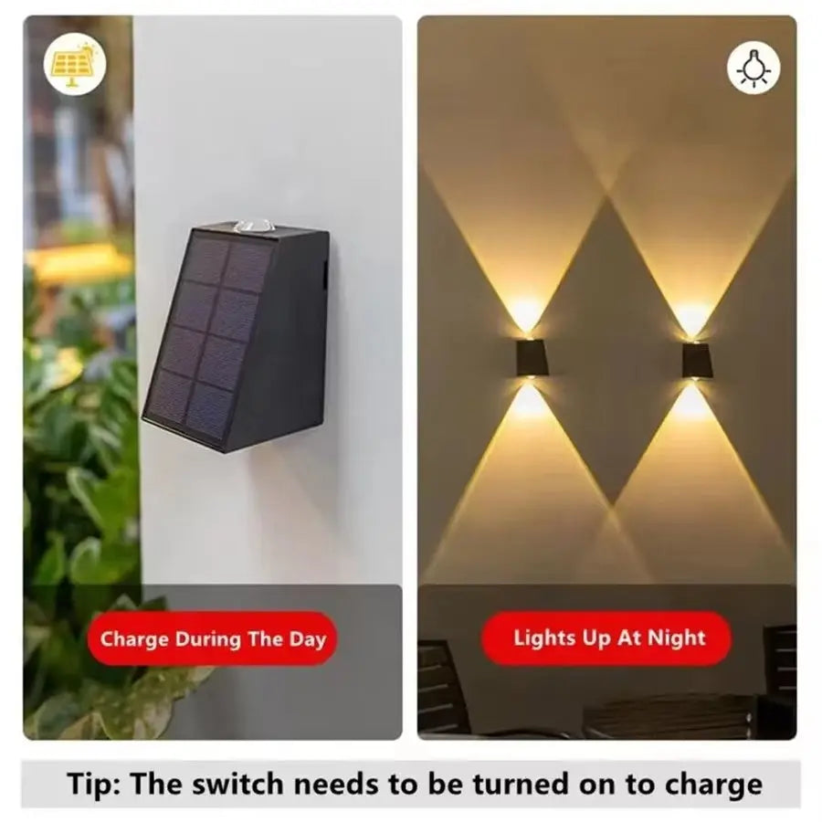4PCS Exterior Up Down Solar Wall Lights - Decorstly