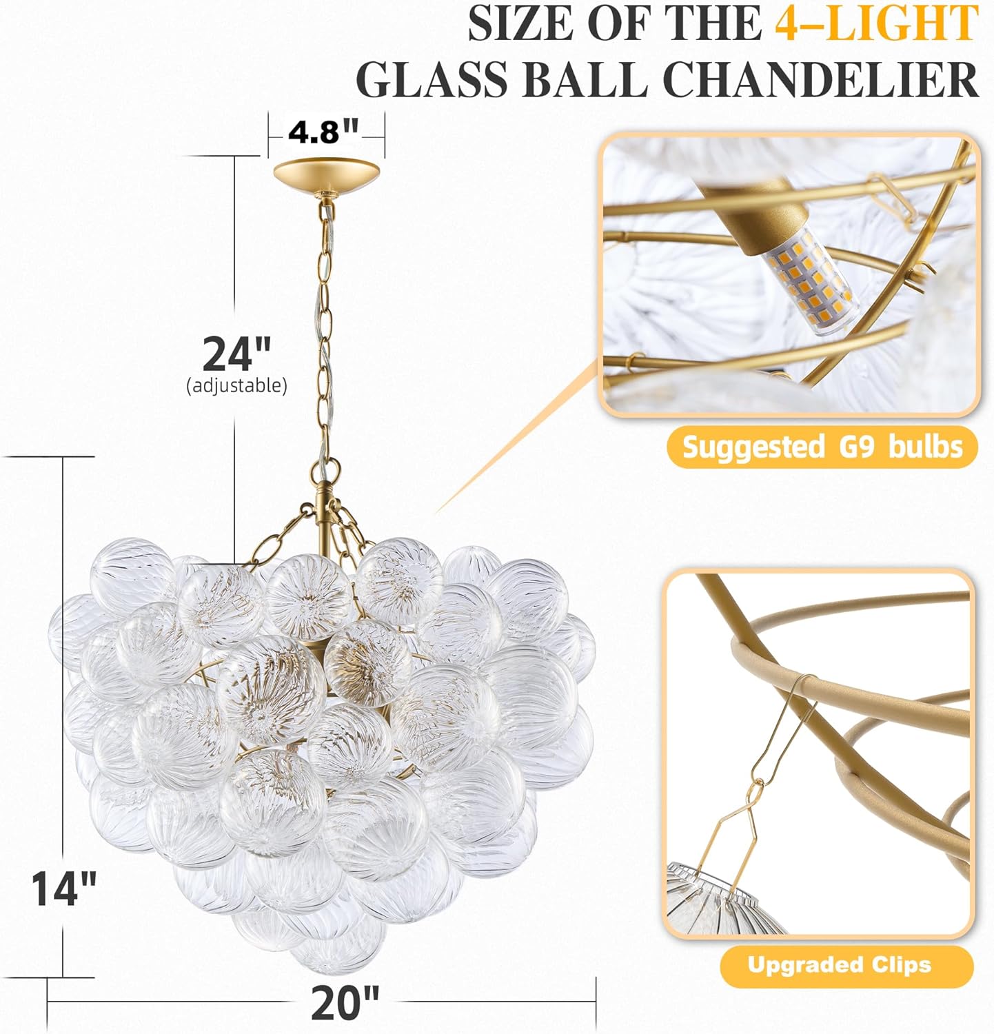 Gold Bubbles Chandelier