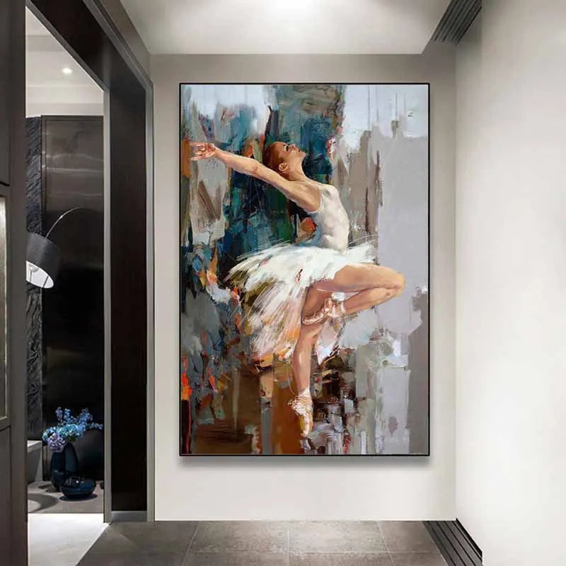 Abstract Ballet Girl Canvas Art