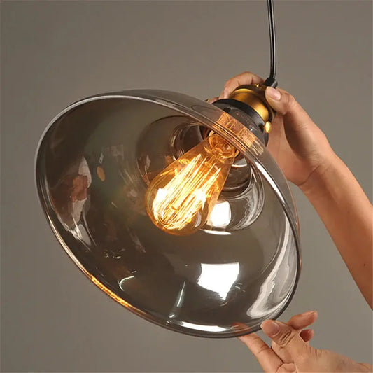Smoky Gray Glass Pendant Light - Decorstly