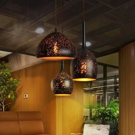Vintage Black Iron Etching Pendant Lamp - Decorstly