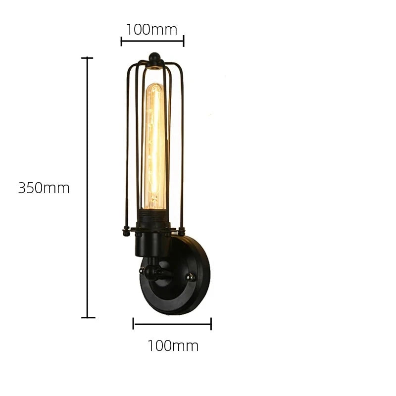 An image of a LoftEdison Retro Wall Lamp on a wall mounted fixture, providing ample illumination.