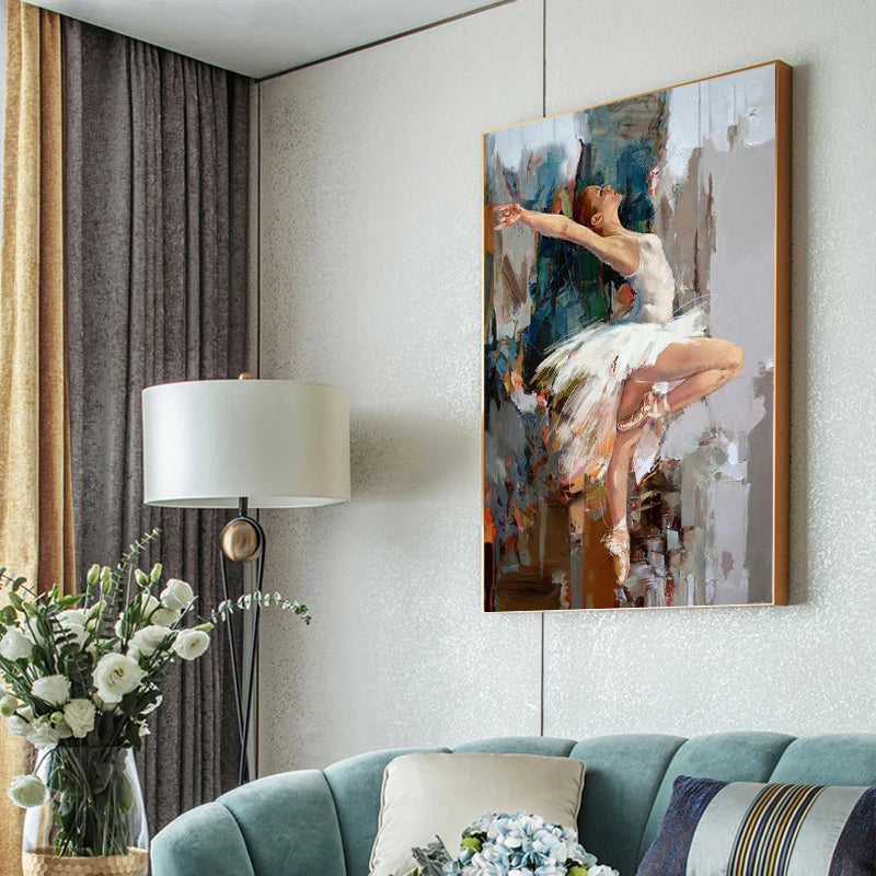 Abstract Ballet Girl Canvas Art