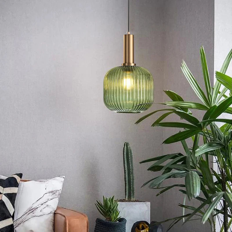 Kitchen Island Green Glow Pendant Light