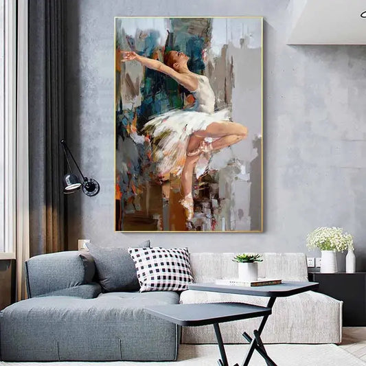Abstract Ballet Girl Canvas Art - Decorstly