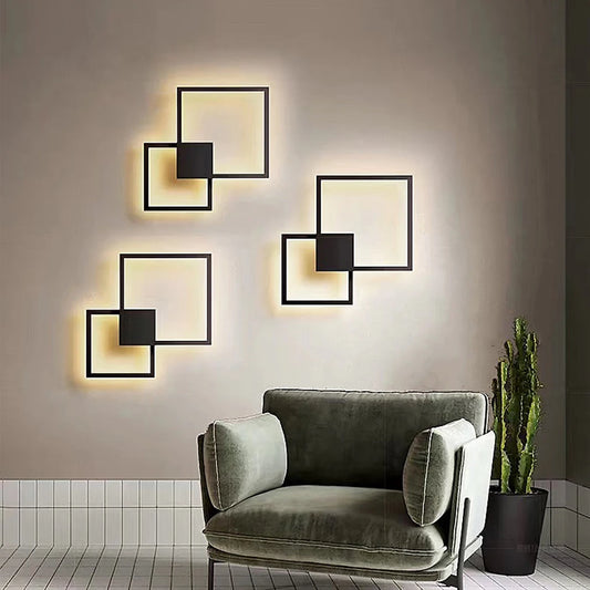 Black Square Wall Sconce - Decorstly