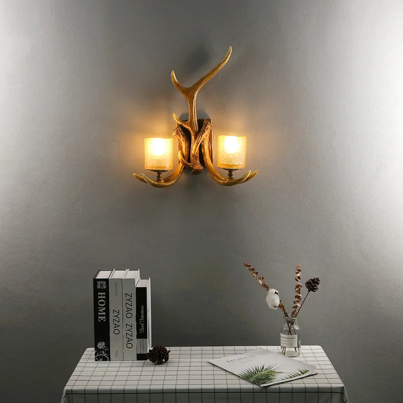 Retro Antlers Wall Sconce