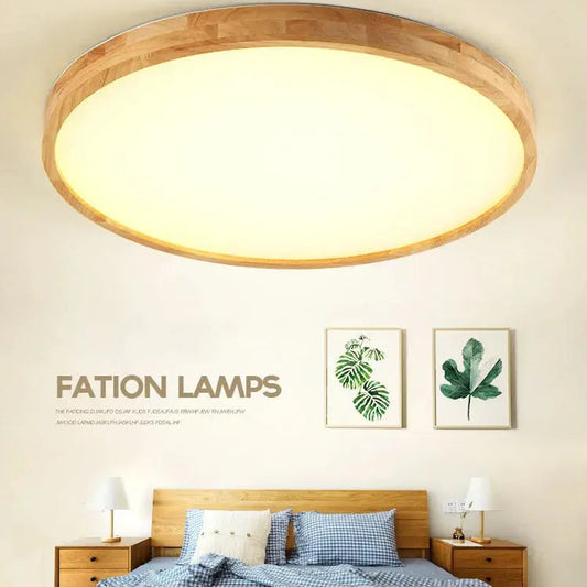 Wooden LED Round Ceiling Light - Decorstly