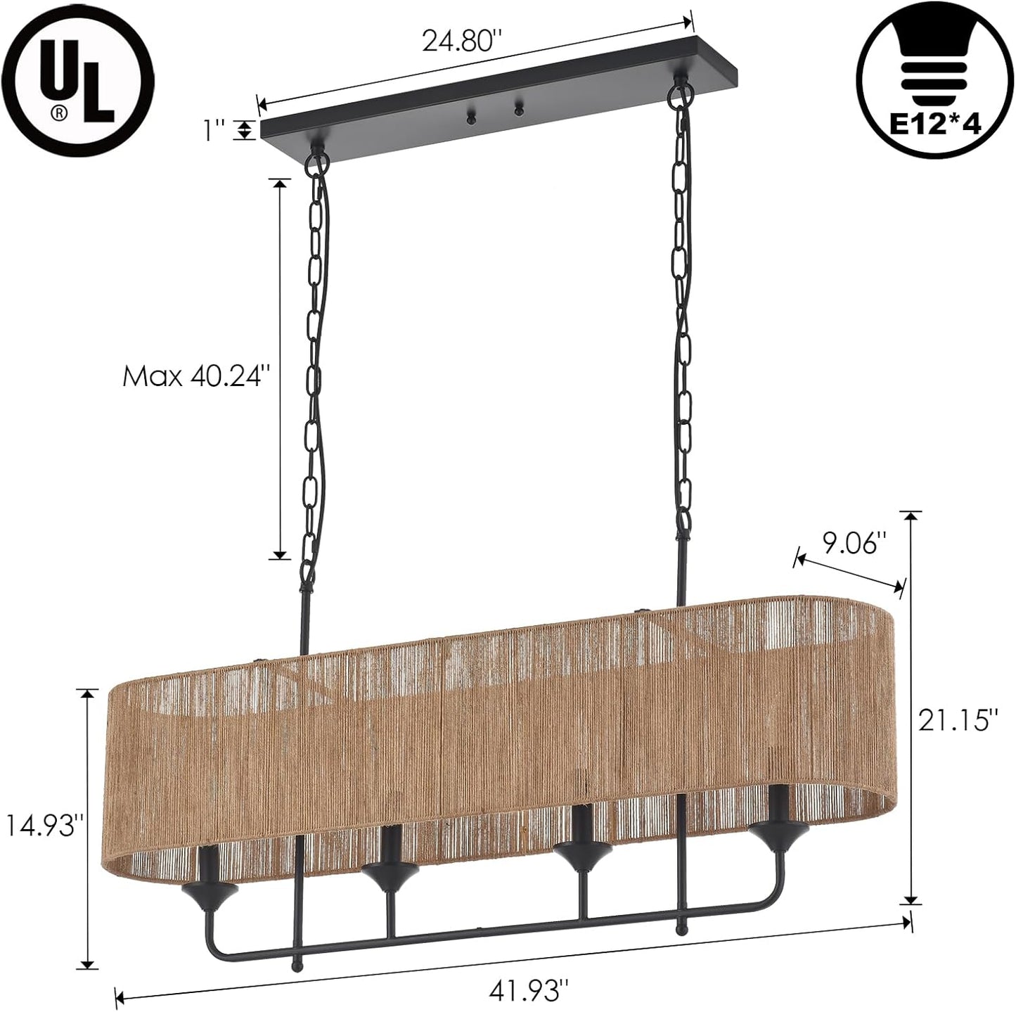 Hand Woven Rattan Chandelier