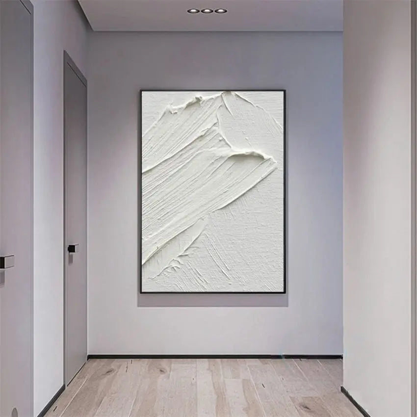 Handcrafted Dark White Mountain Paintings - Decorstly