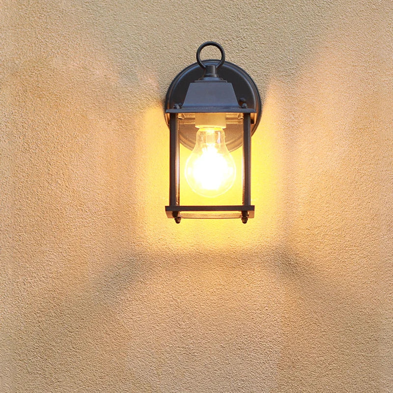 NoirBeam Vintage Wall Sconce: black outdoor light with bulb