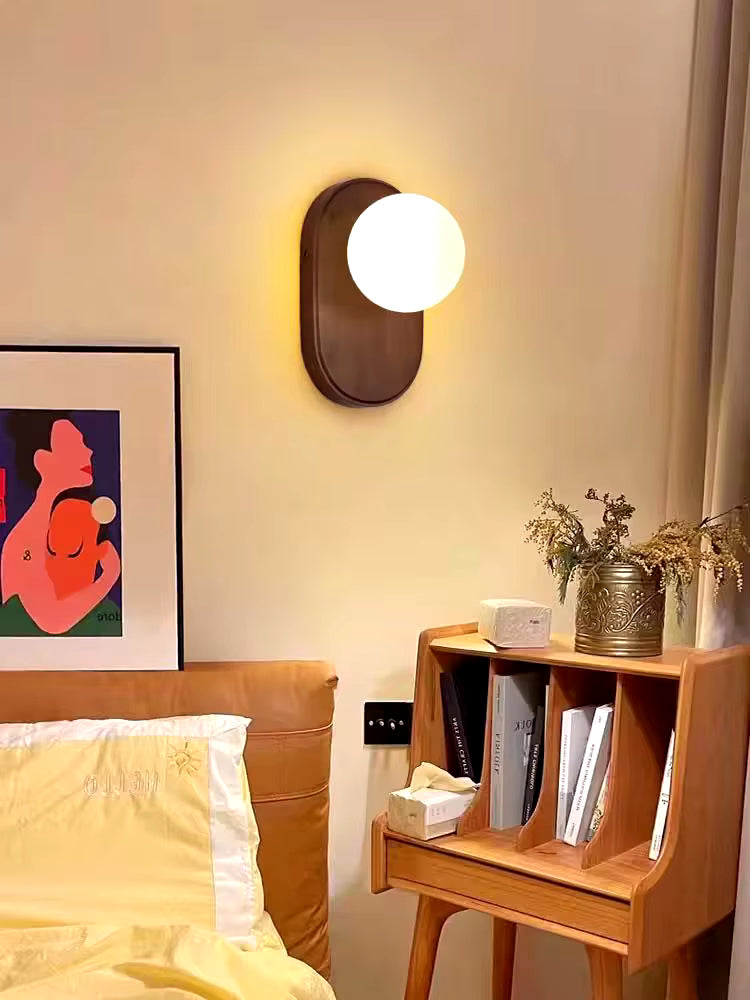 Japanese Walnut Color Wall Sconce
