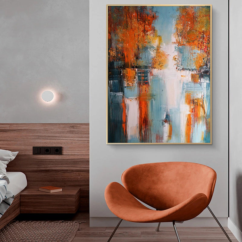 Landscape Abstract Lake Canvas Wall Art