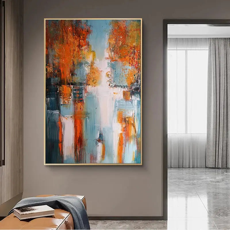 Landscape Abstract Lake Canvas Wall Art - Decorstly