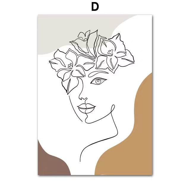Minimalist Boho Line Art Canvas