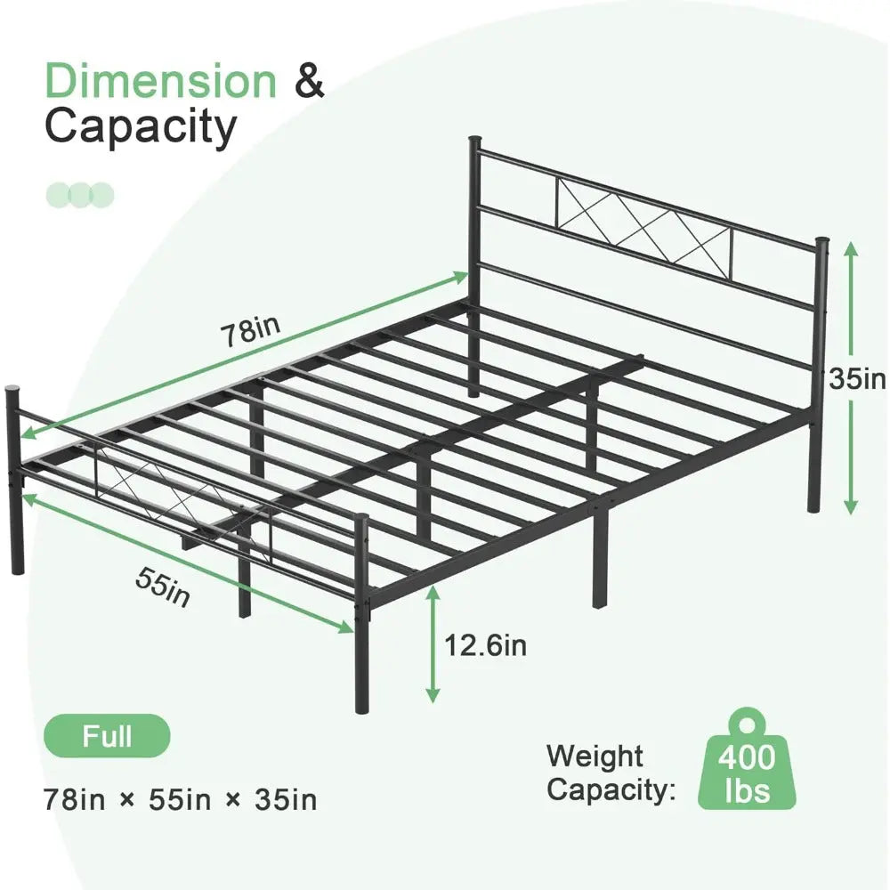 Minimalist Metal Slats Panel Bed Frame - Decorstly