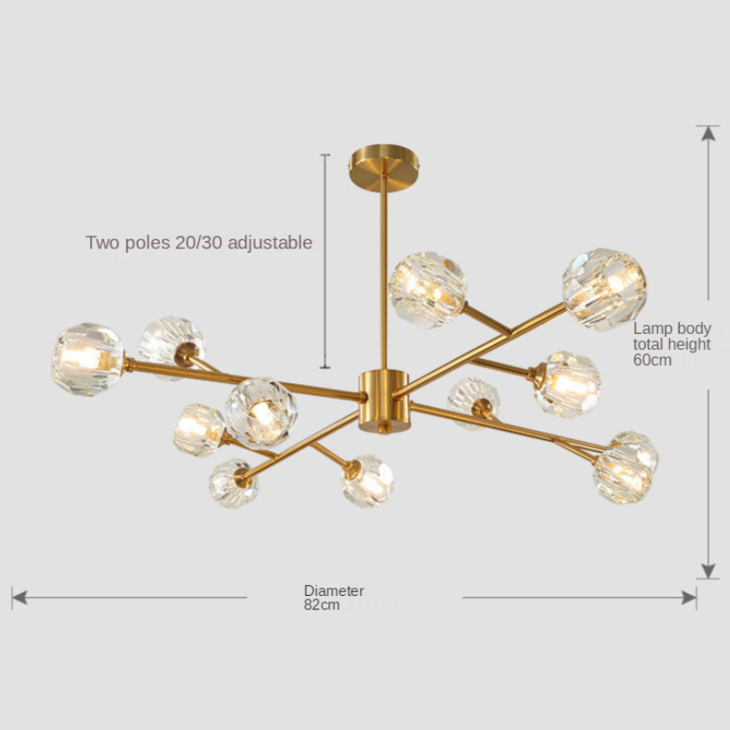 Antique Brass Sputnik Chandelier