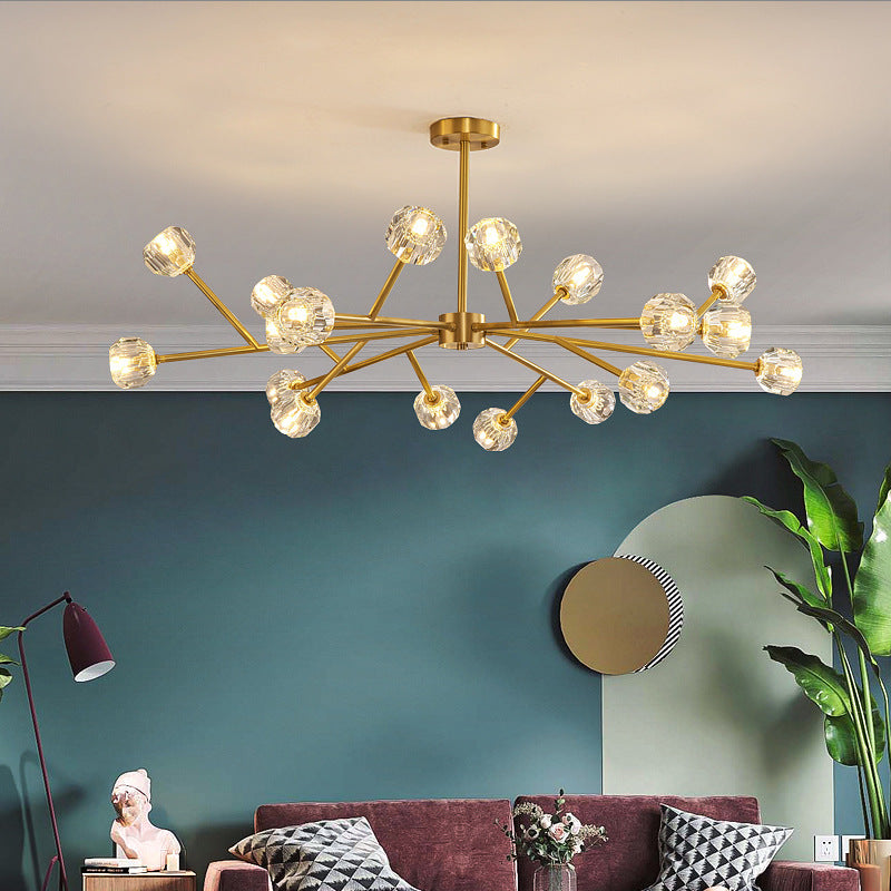 Antique Brass Sputnik Chandelier