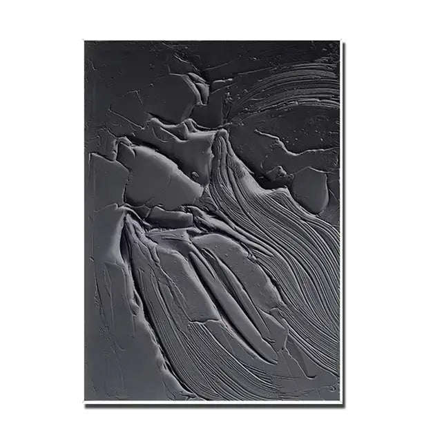Modern Contemporary Black Textured Painting - Decorstly
