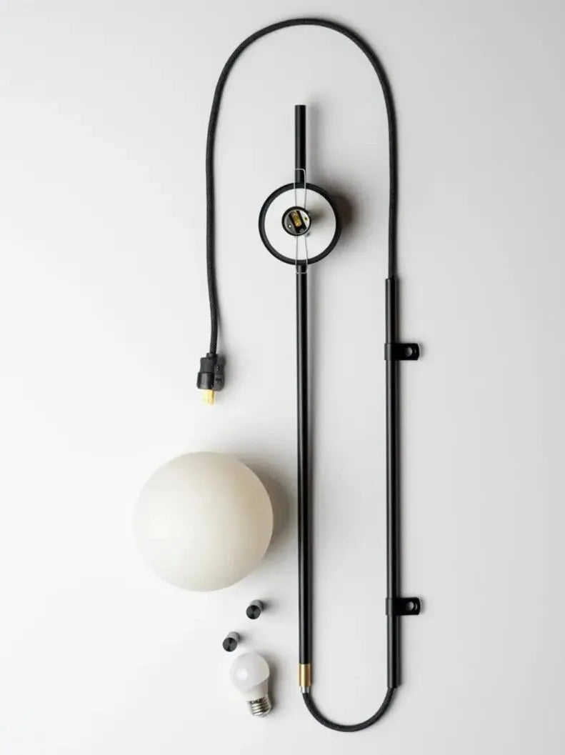 Black Modern Corded Wall Sconce - Decorstly