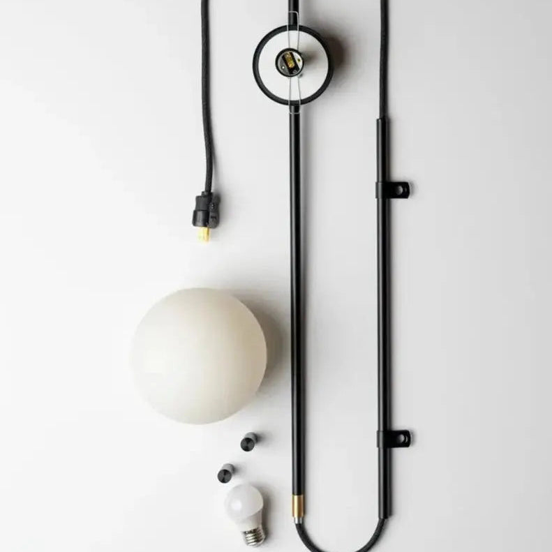 Black Modern Corded Wall Sconce - Decorstly