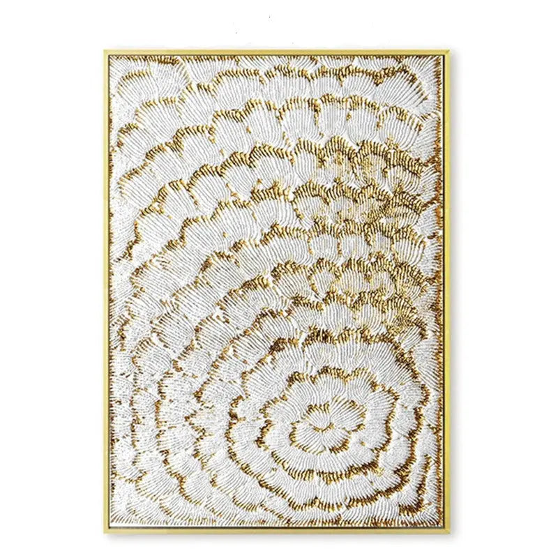 Modern Gold White Texture Wall Art - Decorstly